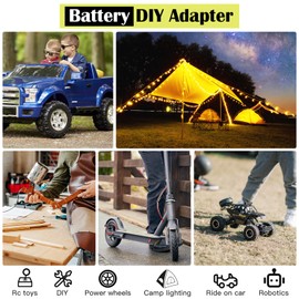 CHoiKWong 18V to 12V Step Down Converter Aadpter for Ryobi 18V Battery DC Voltage Converter Regulator 15A MAX 180W Automatic Buck Converter Power Wheels Aadpter with Switch for DIY Ride On Truck, RC Car Toys