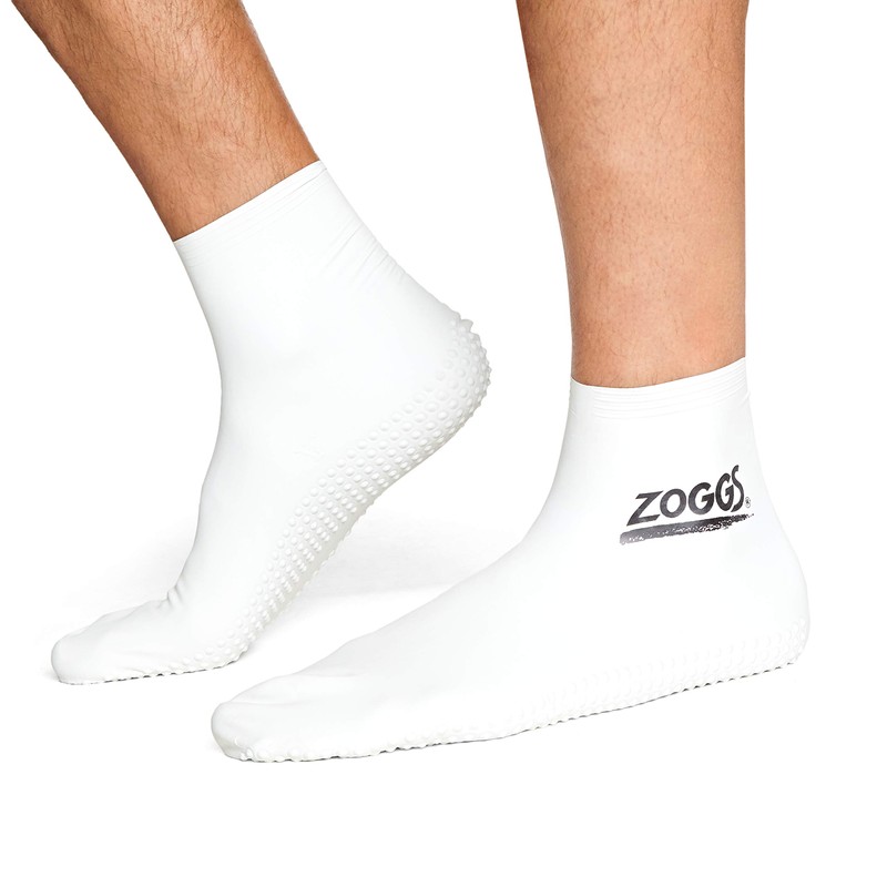 Zoggs Unisex Latex Pool Socks, White or Navy, 10-13