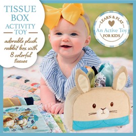 Kids Preferred Peter Rabbit Tissue Box Sensor Toy 8 Double Sided Tissues For Infants, Babies, and Kids Based on the Beatrix Potter Books