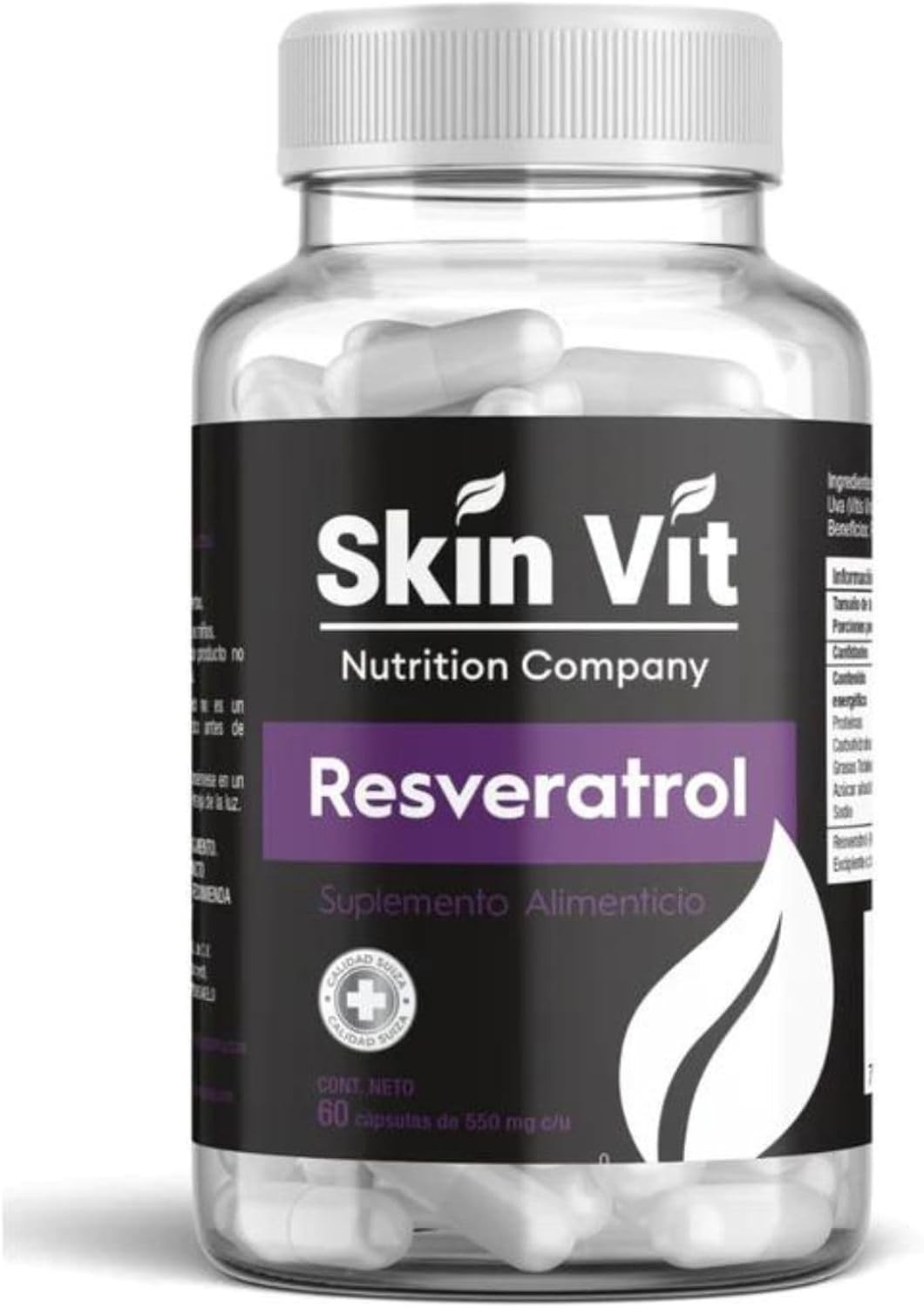 RESVERATROL 60 CAPSULAS - SKIN VIT SÚPER PREMIUM