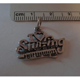 Wholesale Charms flaw Sterling Silver 15x22mm says I Love Surfing w/Surf Board Charm