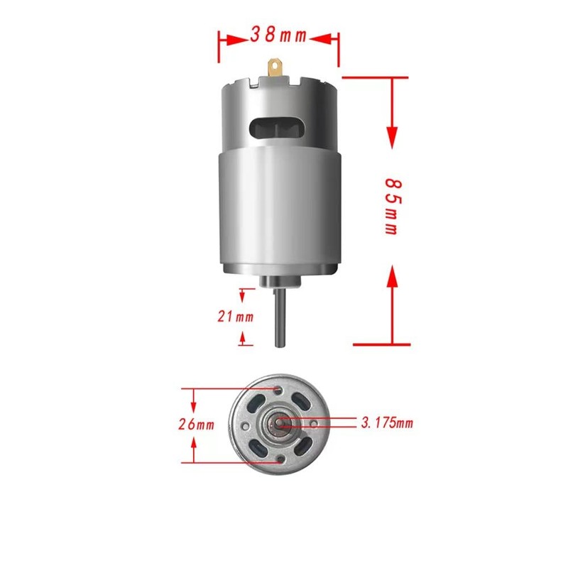 2 Pcs 12V RS550 15000RPM Electric Drive Motor for Power