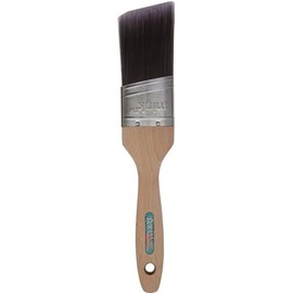 Axus Decor Silk Cutter Brush (Mink Series) Angled For Cutting In Walls, Ceilings & Woodwork Edges, Smooth, Slightly Oval-Shaped Brush, Beech Wood Handles, Anti-Rust Stainless Steel -2"/50mm