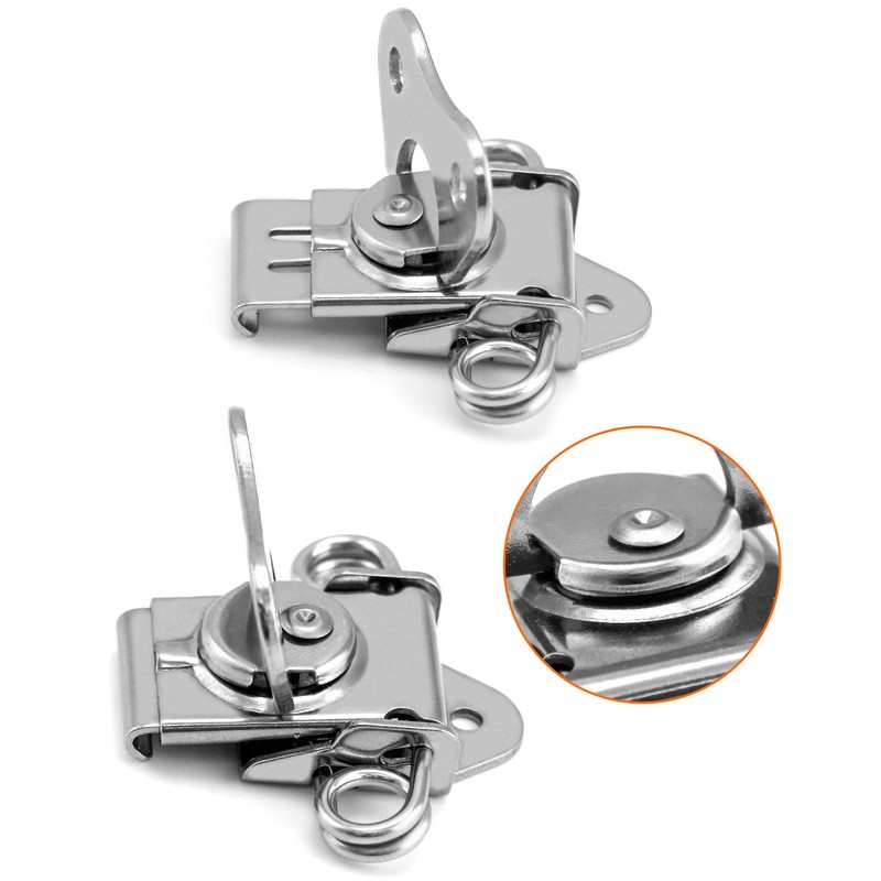QWORK 8 Pack 2" x 1-1/2" Stainless Steel Twist Latch