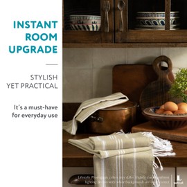 WETCAT Turkish Hand Towels with Hanging Loop, Set of 2 (20" x 30") 100% Turkish Cotton, Pre-Washed, Quick Drying, for Kitchen or Bathroom - Pale Olive Green