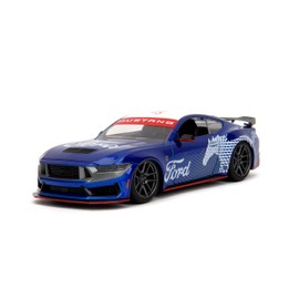 Jada 2024 Ford Mustang Dark House Azul Caramelo con Parte Superior Blanca y gráficos de Caballo Mustang Bigtime Muscle Series 1/24 Modelo de Coche Fundido a Troquel