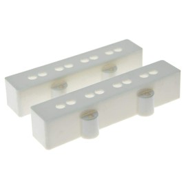 KAISH Set of 2 White Bass Pickup Covers Neck/Bridge for 4 String Jazz J Bass
