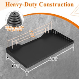 PEKGRIL 2 Pack Garage Wall Shelf, 1X2 Ft Heavy Duty Wall Shelving, Wall Mounted Storage Shelves for Laundry Room, Closet, Garage, Holds Up to 150 Lbs