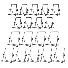 DISWALE 18 Pack Adjustable Easel Stand, 2 size Wire Foldable Book display stand Plate Stand picture frame Stand Wire Photo Holder Stand for Display Book picture frame Plates, White