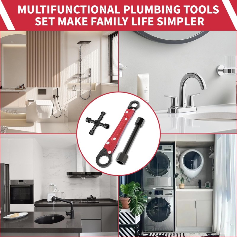 LAISGOO Plumbing Tools, Angle Stop Wrench Angle-On Wrench kit, plumbers