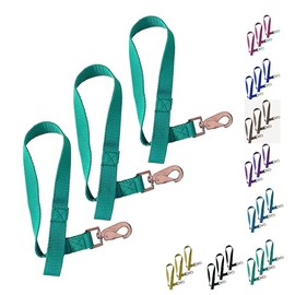 Majestic Ally Pack of 3 Horse Bucket Strap Hangers – Practical and Easy Design for Indoor or Outdoor Use -Set of 3,-1"x22" (Turquoise Blue)