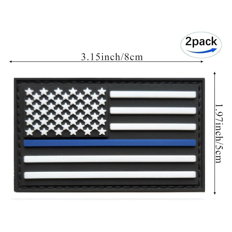 American Thin Blue Line Flag Patch USA Police Flags Tactical