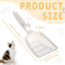 Mysora 24 Pieces Litter Scoop Bulk for Cats Plastic Pet Kitty Litter Scooper Durable Deep Shovel for Pet Stores Veterinary Clinic, Long Handle White