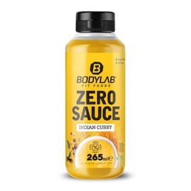 Bodylab24 Zero Sauce Indian Curry 265ml, kalorienarm, nur 3-9 kcal je 15g Portion, fett- und zuckerreduziert, perfekt zum Verfeinern von Gerichten, als Sauce oder Dressing, ideal für jede Diät