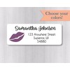 60ct - Return Address Lips Lipstick Theme Stickers/Labels (#489-WH)