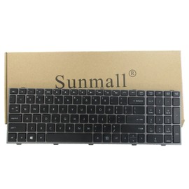 SUNMALL New Laptop Keyboard with Frame for HP ProBook 4540s 4540 4545s Series Compatible with Part Number 702237-001 683491-001 701485-001 Grey Frame US Layout