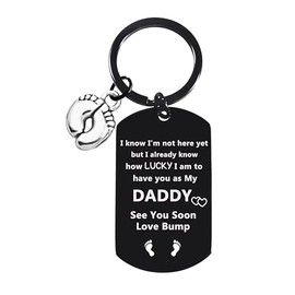 Ghloyza Father's Day Gifts for Daddy Keyring New Dad Gifts First Time Dad Keyring Birthday Gifts from Bump