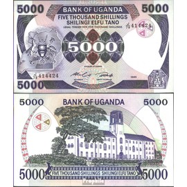 Prophila Collection Banknote Uganda Pick No: 24b UNC 1986 5000 Shillings (Banknotes for Collectors - No Payment Method)
