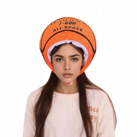 TINAYAUE Plush Funny Hat Basketball Badminton American Football Soccer Novelty Dress Up Cap Party Sport Events Accessories (Basketball)