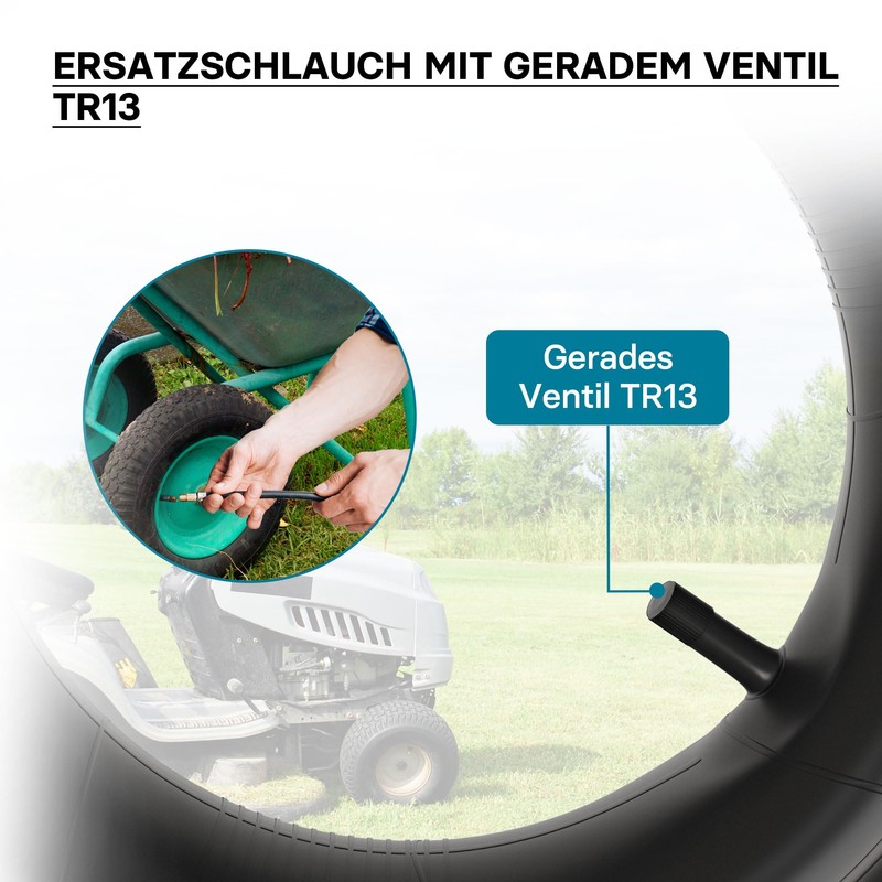 Schlauch für den Rasenmäherreifen 15x6.00-6 mit geradem Ventil Reifendecke Reifenschlauch