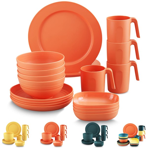 Kyraton Plastic Dinnerware Sets of 20 Pieces, Unbreakable And Reusable