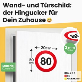 DankeDir! 80th Birthday Sign 20 x 20 cm Gift 80th Birthday Grandpa Grandma Gift Idea Birthday 80th Gift 80s Birthday Party