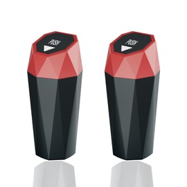 YIOVVOM Car Trash Can with Lid，Mini Diamond Design Automatic Portable Trash Can，Used in Car Home, Office, Kitchen, Bedroom (2, Red)