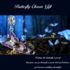 QeenseKc Purple Butterfly Flying Charm Animal Crystal Bead for European