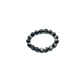 Gold Obsidian Bracelet Silver Obsidian Bracelet, Tiger Eye Bead Bracelet, available in 12mm and 14mm sizes for men and women., 14mm, Crystal, crystal