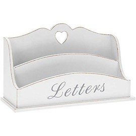 Leonardo White Wooden Letter Rack