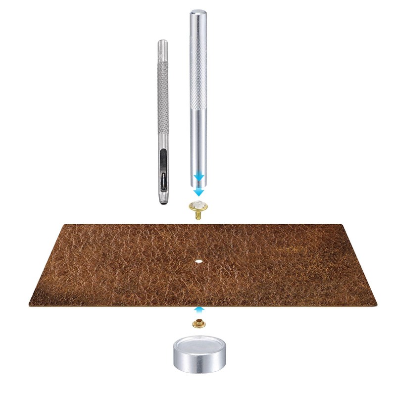 sourcing map 100Pcs Gold Rhinestone Rivets, 9mm/0.35" Leathercraft Rivets Crystal