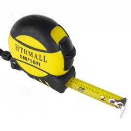 Auto-Lock Measuring Tape, 16-Feet (5M) Dual Side Retractable Tape Measure, 1/8 Fractions Easy Reading, MID Accuracy, for Electricians, Carpenter, Surveyors and Engineers, with Rubber Protective Casing