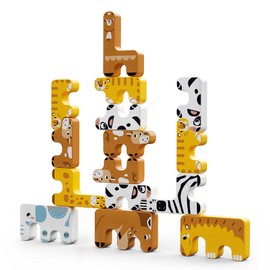 TUMAMA Stacking Games Toys Children Montessori Animal Balance Blocks Games Toddler Educational Stacking High Building Block Toy for 3 4 5 6 Years Old Kids Infants Adults Boys Girls (15pcs)