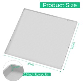 TRZZ Under Sink Mat 22" x 19", Under Kitchen Sink Mat Waterproof, Silicone Under Sink Mat for Shelf Liner Organizer, Cabinet Sink Protector Drip Tray for Bottom Kitchen, Bathroom (Light Grey)