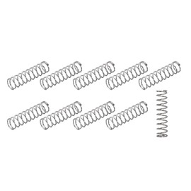 METALLIXITY Compression Spring Extension Spring 0.8x8mm OD 30mm Free Height 10pcs 304 Stainless Steel for DIY Project Home Repair Silver Tone