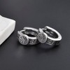 Lantine Stainless Steel Viking Hoop Earrings for Men Engraved Compass