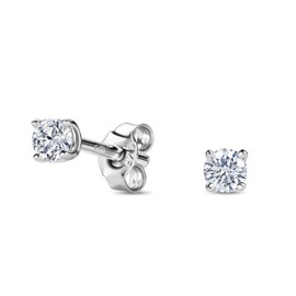 MIORE Jewellery Women's Earrings 925 Silver Stud Earrings with Moissanite 0.60 Ct Prong Setting Silver - 18 Carat Gold-Plated Silver Earrings Men - Earrings Women's Jewellery Hypoallergenic and