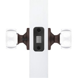 Privacy Round Crystal Door Knobs Venetian Bronze Round Rosette