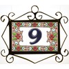 House Numbers, Ceramic Numbers & Letters Tiles, Floral Cherry Design,
