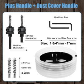 6-1/2" | 165mm Hole Saw for Recessed Lights,6-1/2" Bi-Metal Hole Cutter with Dust Bowl Include Hex Shank & SDS Plus for LED Recessed Ceiling Lighting and Wood Metal Drywall Can Lights