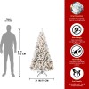 7FT Flocked Christmas Tree w/ 350 Warm White Incandescent Lights