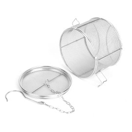 Tea strainer, tea filter, tea strainer, drip tray, stainless steel spices strainer, tea ball with chain, separation basket, filter, kitchen tool for cups, teapots, pots, soup (14 cm x 10 cm)