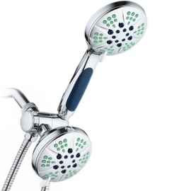 HOTEL SPA – Anti-Clog Shower Heads with Handheld Spray-High Pressure Shower Head - 4.3 Inch Showerhead, 4.3 Inch Handheld Shower Head - 3-in-1, 48-Setting Shower Heads 5 Foot Shower Hose (Chrome)