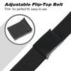 WHIPPY Canvas Web Belt Flip-Top Solid Black Military Buckle Fully