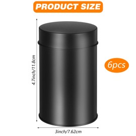 HOFURME 6 Pack Metal Tea Tin Canister, Metal Round Can with Airtight Double Lids 16 oz Round Tin Can with Lid Double Sealed Tea Tin Canisters for Loose Tea Storage Coffee Sugar Candy and Spices