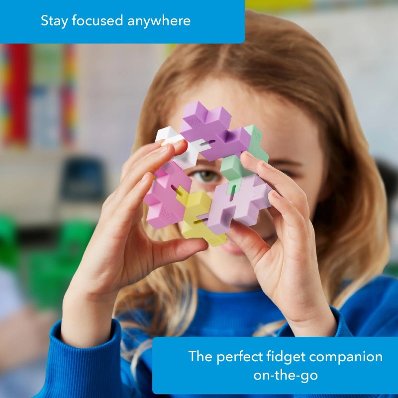 PLUS PLUS Hexel Bubblegum Fidget Toy Flexible Stress Relief Portable