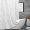 White Boho Fabric Shower Curtain 72 x 72 Inches, Modern