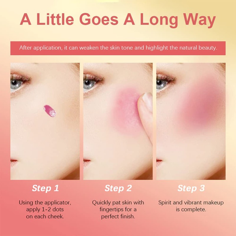 Mysense Liquid Blush, Silky Cream Blush Stick for Cheek Soft