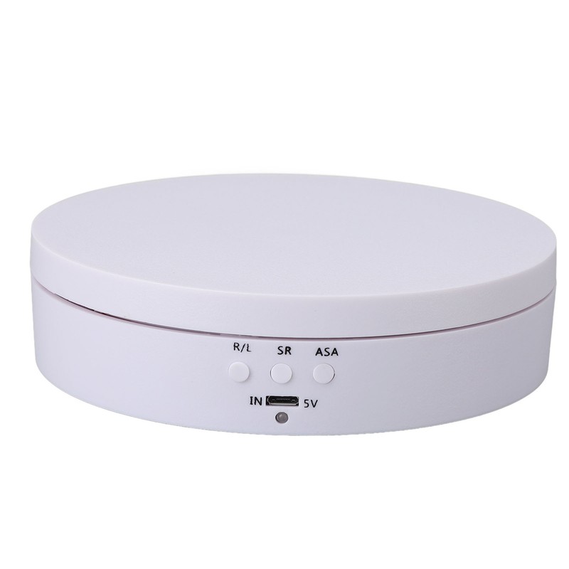 Motorized Rotating Display Stand White USB Charging Round 3 Speeds