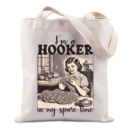 TIIMG I'm A Hooker In My Spare Time Gift Yarn Lover Crochet Lover Gift Knitter Lover Gift Knitting Mom Tote Bag (I'm a hooker)